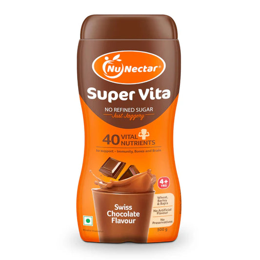 NuNectar Super Vita Health Drink for Kids - Swiss Chocolate Flavor - 500 gm