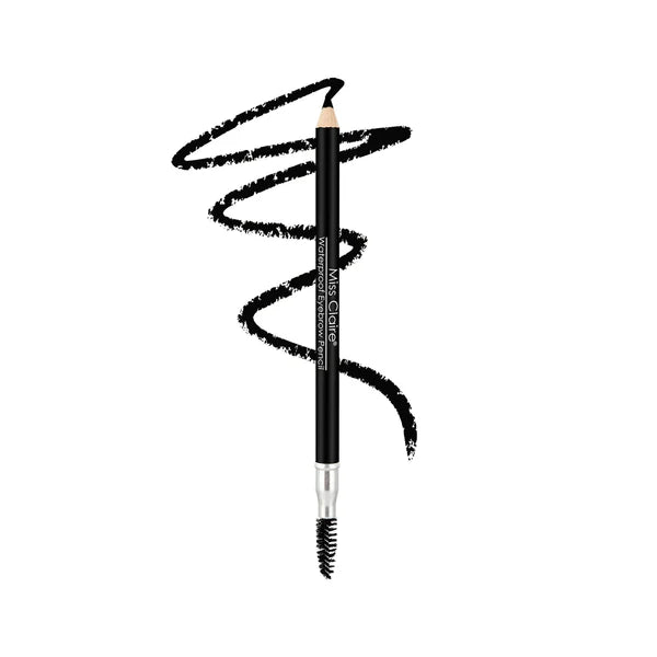 Miss Claire Waterproof Eyebrow Pencil With Mascara Brush - 01 Black - 1.4 gm