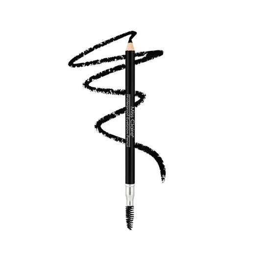 Miss Claire Waterproof Eyebrow Pencil With Mascara Brush - 01 Black - 1.4 gm