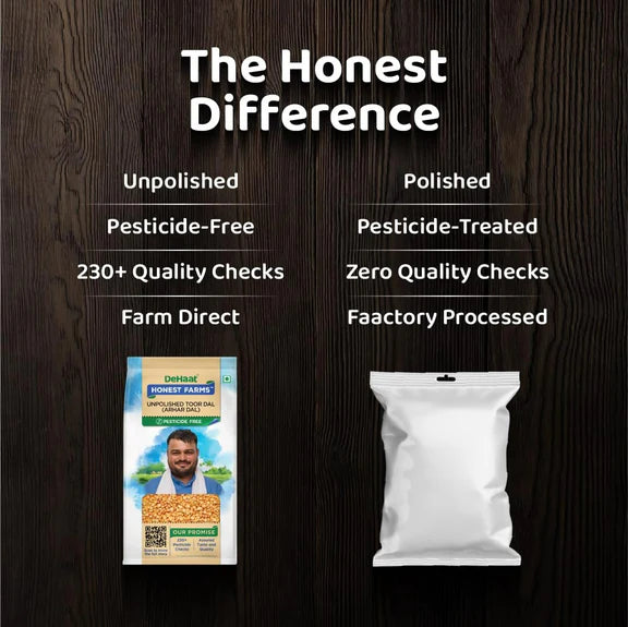 DeHaat Honest Farms Unpolished Toor Dal - 500 gm