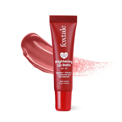 Foxtale Brightening SPF 30 Lip Balm - Ruby Glaze (Blueberry), Brightens Lips, Reduces Pigmentation - 12 gm