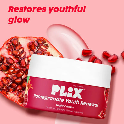 PLIX The Plant Fix Pomegranate 1% Retinol & 1% Bakuchi Oil Anti Ageing Night Cream - 50 gm
