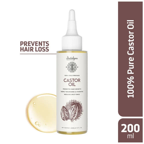 Indulgeo Essentials Cold Pressed Castor Oil For Hair Growth - 200 ml