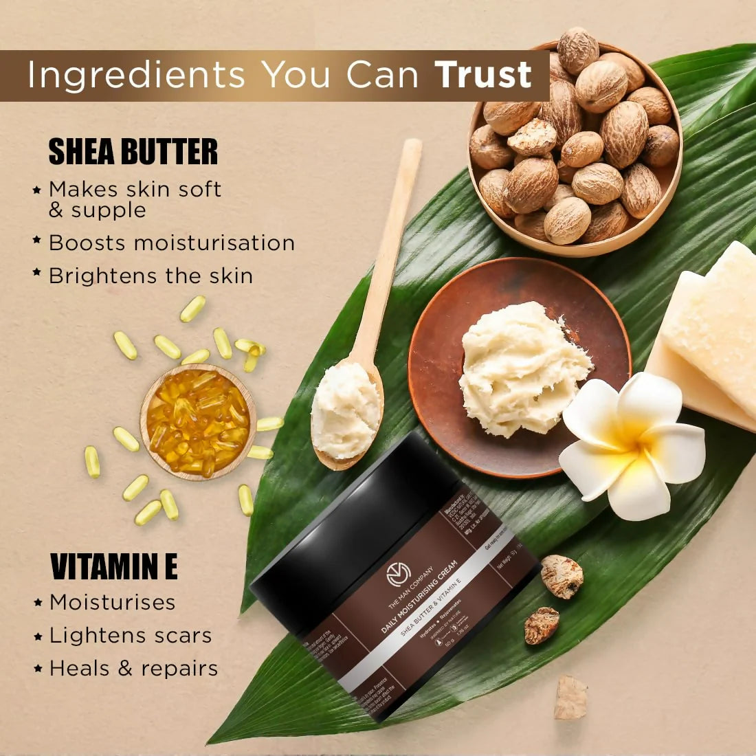 The Man Company Non-Sticky Daily Moisturizing Cream For Dry Skin - 50 gm