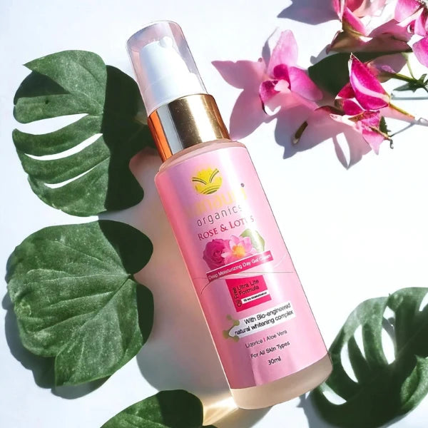Rose and lotus Deep moisturizing day gel cream With Bio engineered natural whitening complex (All skin types) 30 ML