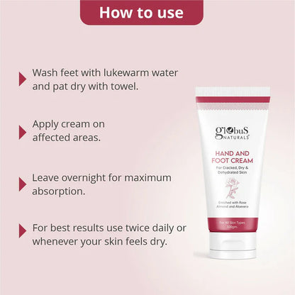Globus Naturals Nourishing Hand & Foot Cream, On The Go Hydration - 100 gm
