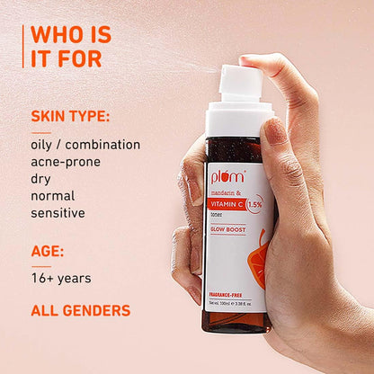 Plum 1.5% Vitamin C Toner with Mandarin for Glowing Skin - 100 ml