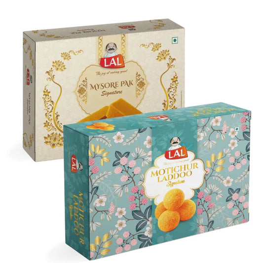 Lal Sweets Combo Pack of Mysore Pak and Motichur Laddoo - combo