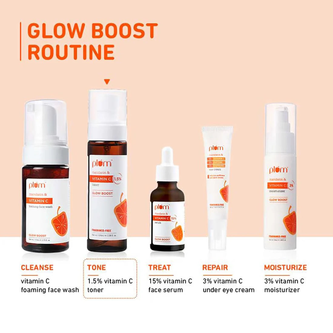 Plum 1.5% Vitamin C Toner with Mandarin for Glowing Skin - 100 ml