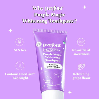 Perfora Fluoride+ Purple Magic Whitening Toothpaste - 125 gm