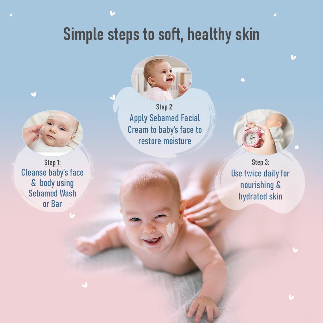 Sebamed Baby Protective Facial Cream| pH 5.5| Baby Face Cream| Vitamin E for Soft Skin| Ideal for salivary rashes| 50ml