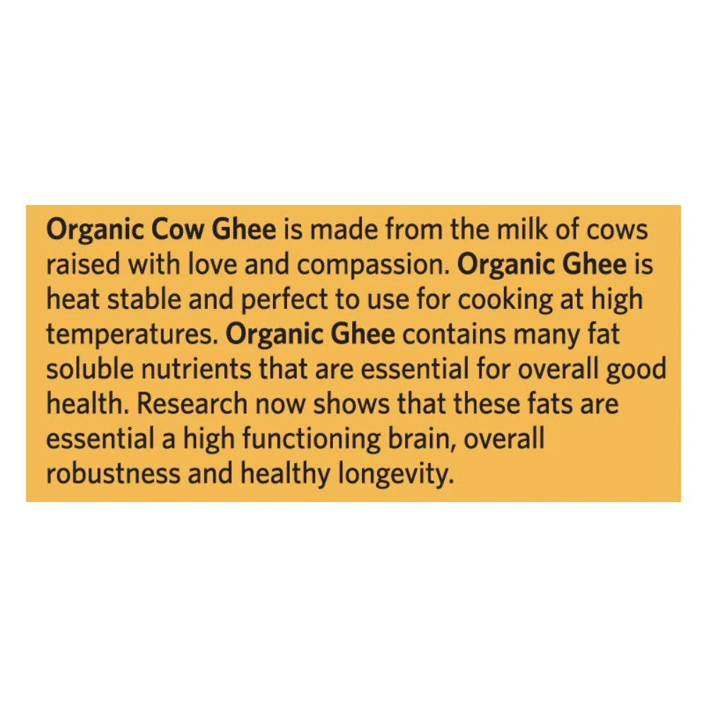 Organic India Organic Cow Ghee 500 ml Bottle | 100% Gir Cow Ghee | Vedic Bilona Method | Grassfed, Cultured, Premium & Traditional Ghee | Immunity Booster -500 ml