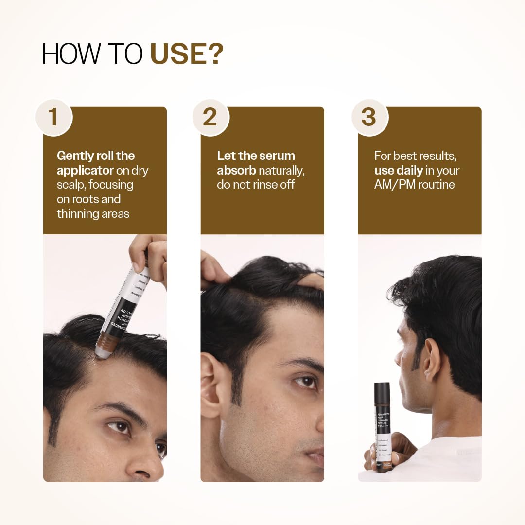 Bare Anatomy Advanced Hair Growth Serum Roll-On with Redensyl, Rosemary & Rice Water