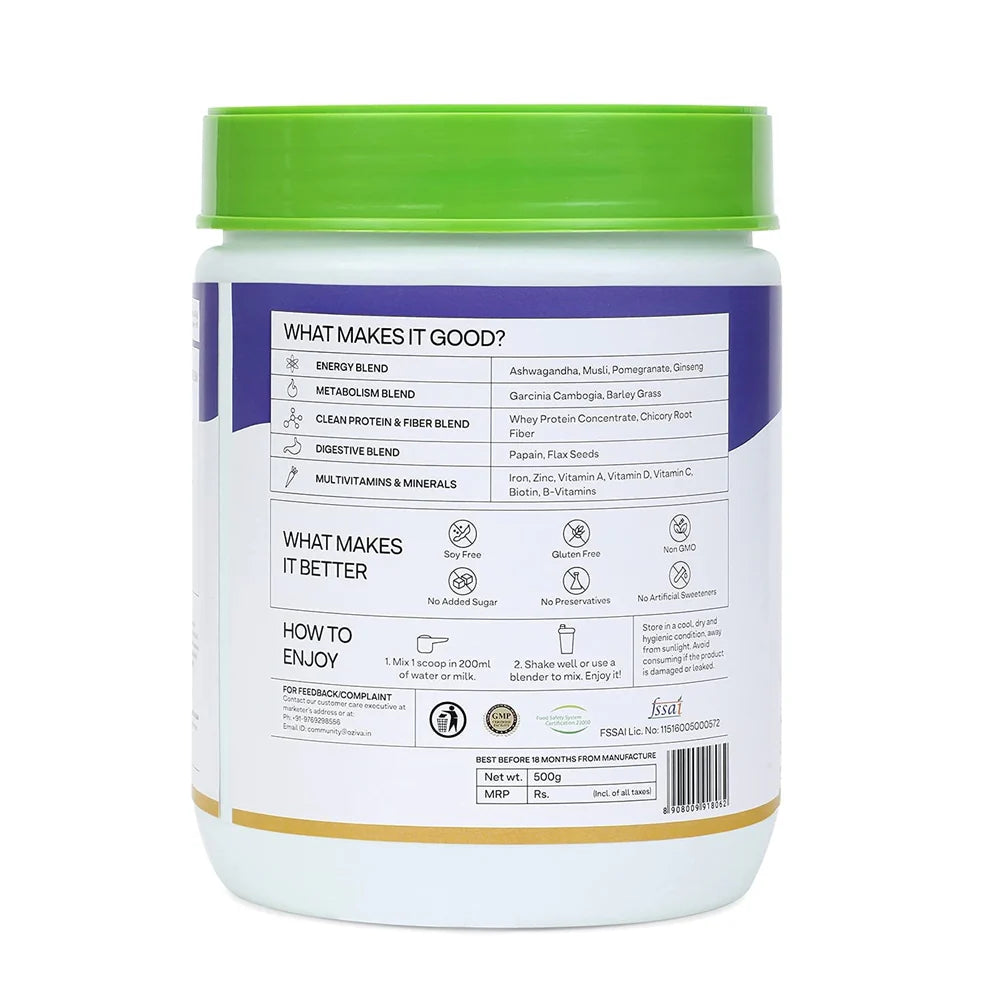 OZiva Nutritional Meal For Men -16 Servings- 500 gm