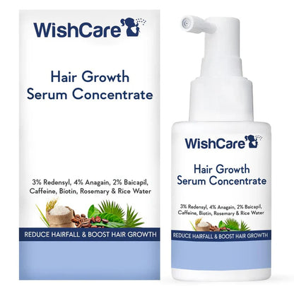 Wishcare Hair Growth Serum Concentrate With 3% Redensyl, 4% Anagain, Rice Water, Biotin - Pack of 1 - 100 ml