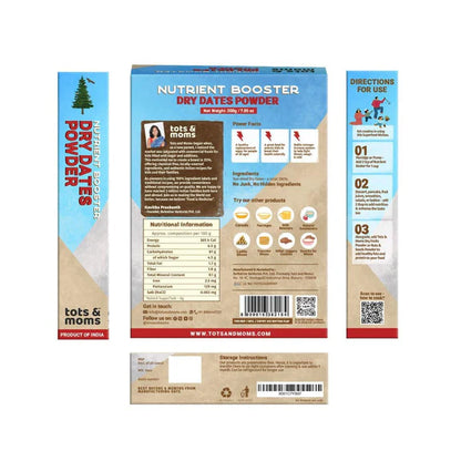 Tots and Moms Organic Dry Dates Powder - 200 gm
