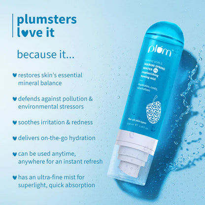Plum 1% Marine Spring Water Replenishing Toning Mist - 100 ml