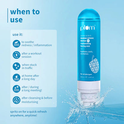 Plum 1% Marine Spring Water Replenishing Toning Mist - 100 ml
