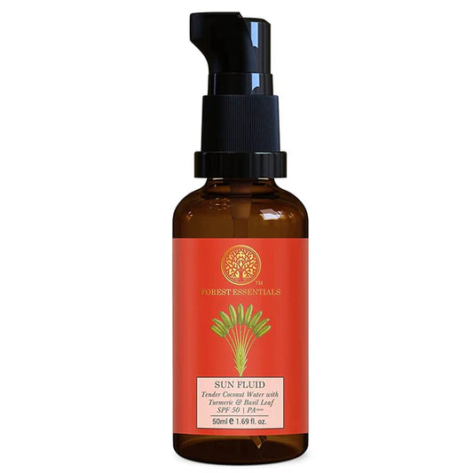 Forest Essentials Sun Fluid Tender Coconut Water with Turmeric & Basil Leaf SPF 50|PA + + - 50 ml