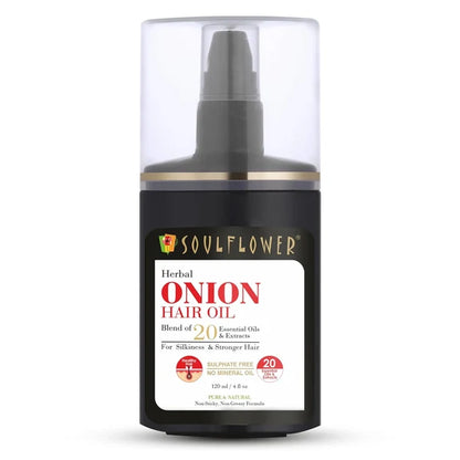Soulflower Herbal Onion Hair Growth Oil - 120 ml - Pack of 1