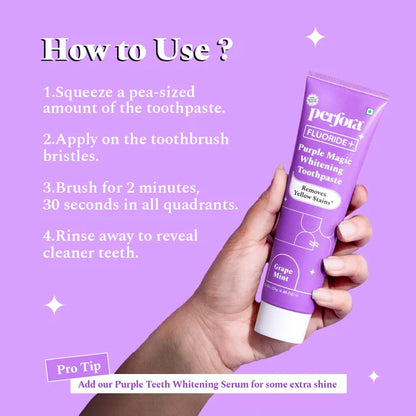Perfora Fluoride+ Purple Magic Whitening Toothpaste - 125 gm