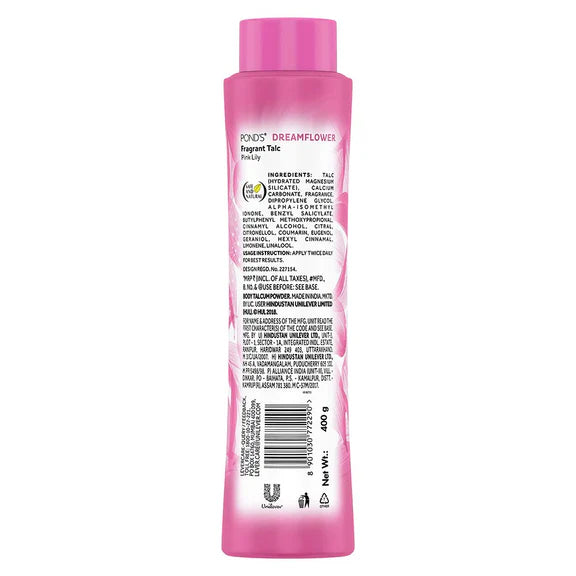 Ponds Dreamflower Fragrant Talc Powder, Pink Lilly - 100gm