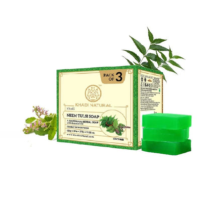Khadi Natural Herbal Neem Tulsi Soap - 125 gm - Pack of 2