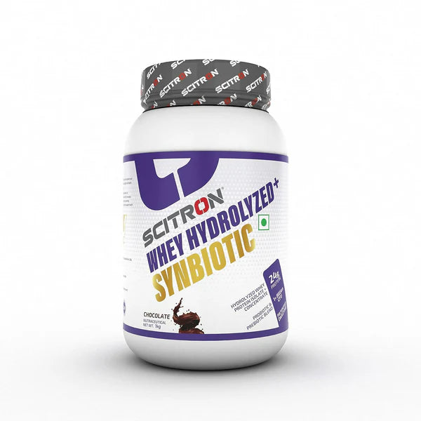 Scitron Whey Hydrolyzed Synbiotic 100% Hydrolyzed Protein Powder Chocolate Flavor - 1 kg