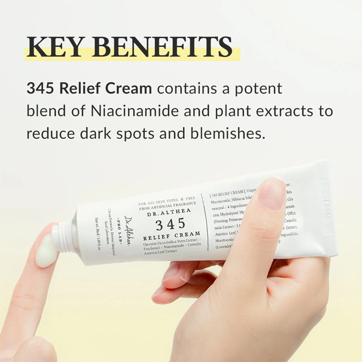 Dr.Althea 345 Relief Cream: Soothing & Barrier Repair Cream with power of Niacinamide & Panthenol - 50 ml
