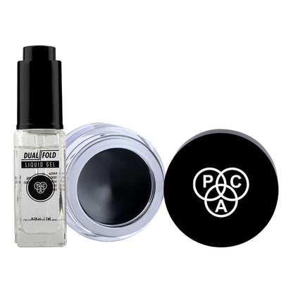 PAC Studio Dual-fold Liquid Gel + Spotlight Gel Eye Liner - Black Combo - combo