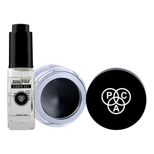PAC Studio Dual-fold Liquid Gel + Spotlight Gel Eye Liner - Black Combo - combo