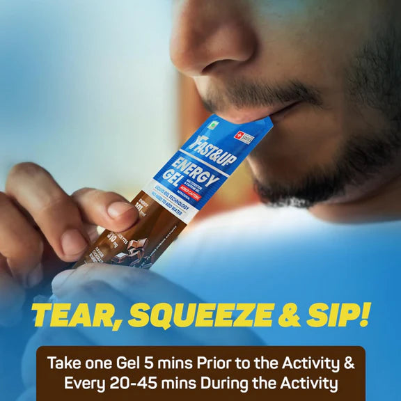 Fast&Up Energy Gel-Chocolate Bourborn Flavour - 39 gm - Pack of 6
