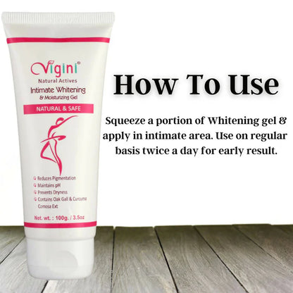 Vigini Natural Actives Vaginal Intimate Whitening Lightening Moisturizer Gel - 100 gm