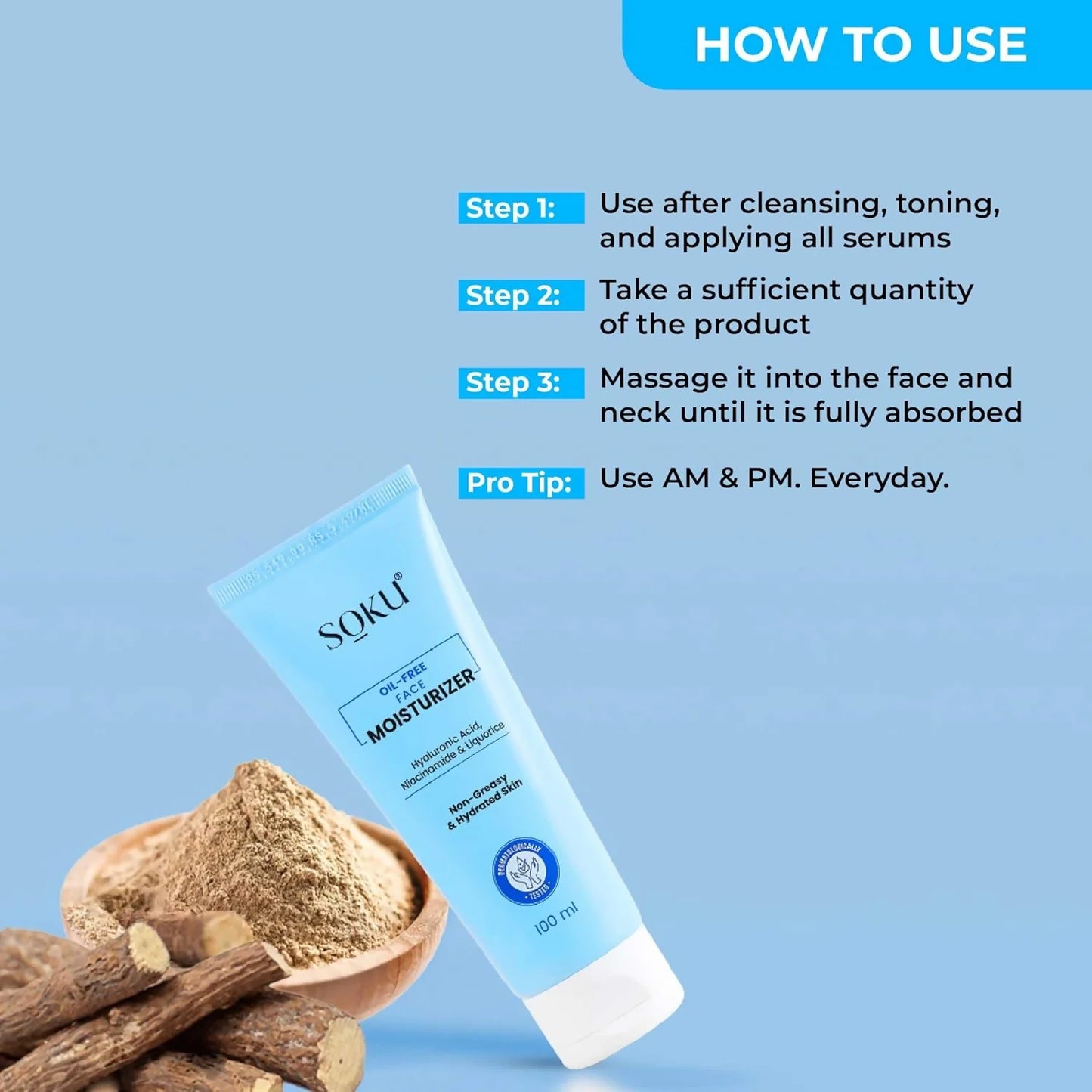 SOKU Oil Free Face Moisturizer Cream - 100 ml