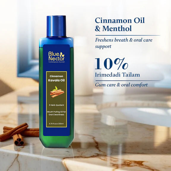 Blue Nectar Cinnamon Mouth Pulling Oil Ayurvedic Mouthwash-100ml