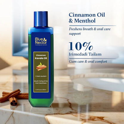 Blue Nectar Cinnamon Mouth Pulling Oil Ayurvedic Mouthwash-100ml