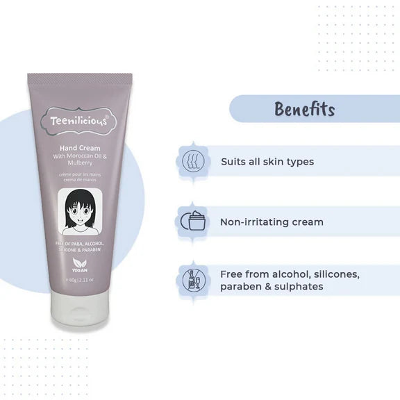 Teenilicious Hand Cream With Moroccan Oil & Mulberry - 60 gm