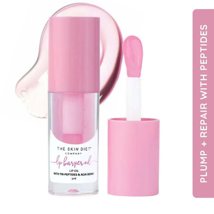 The Skin Diet Company Lip Barrier Oil Clear Gloss with Peptides Hydrates, For Dry & Pigmented Lips - 5 ml