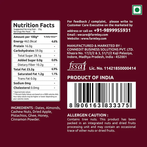 Farmley Date bites- All Flavors - 200 gm - Pack of 3