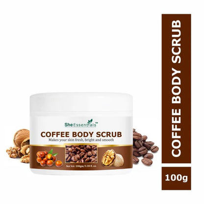 She Essentials Coffee Body Scrub Exfoliating Scrub For Body For Both Women And Men - 100 gm