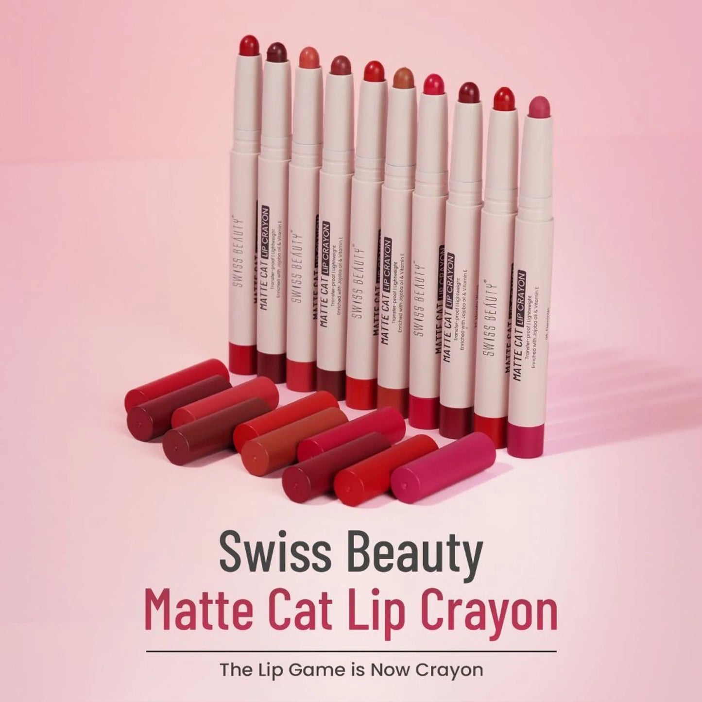 Swiss Beauty Non Transfer Matte Cat Lip Crayon - Red-Chilli - 1.5 gm