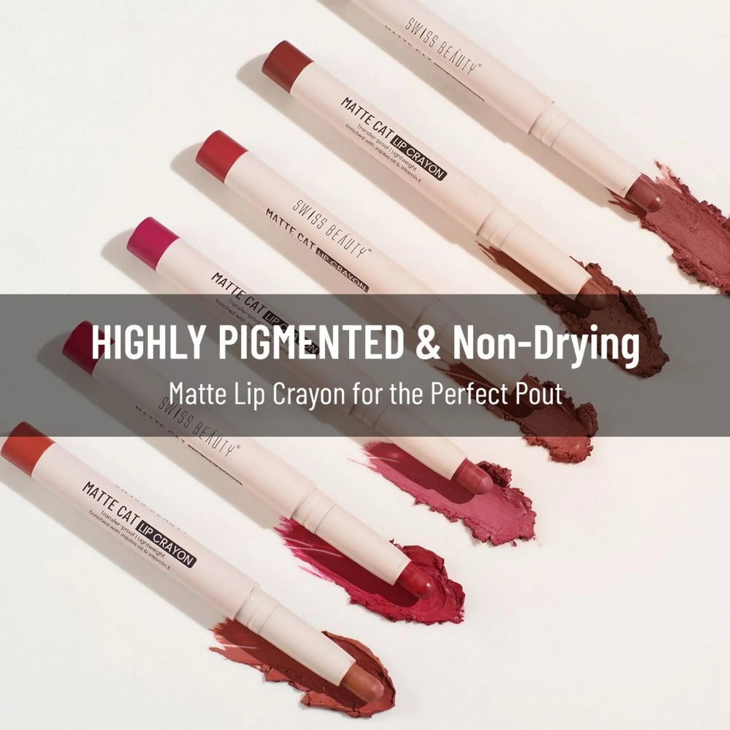 Swiss Beauty Non Transfer Matte Cat Lip Crayon - Red-Chilli - 1.5 gm