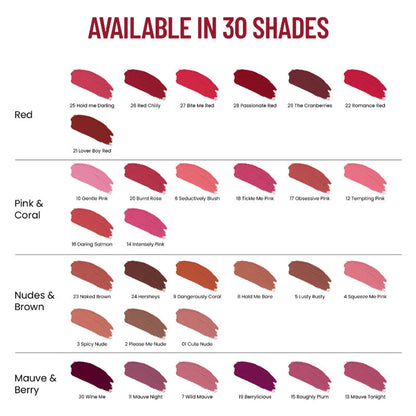 Swiss Beauty Hold Me Matte Liquid Lipstick - 24Hersheys - 4.5 ml