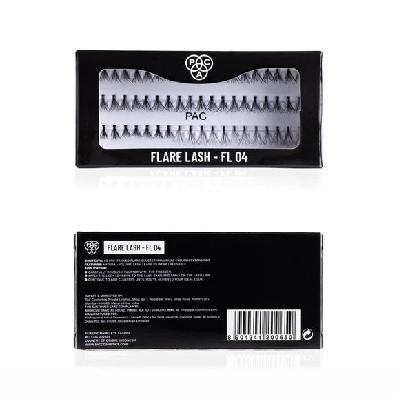 PAC Studio Flare Lash FL4 - Natural Cluster Lashes with Short, Long & Thick Strands for Versatile Looks - 1 Pair