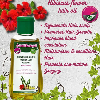 Ammi Samayal Organic Hibiscus and Curry Leaf Hair Oil - 100 ml