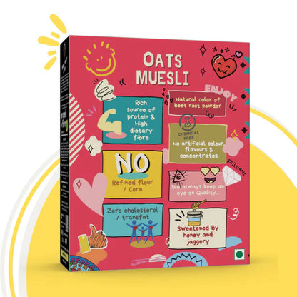 Born Reborn Strawberry Oats & Millets Muesli with Honey and Jaggery - 400 gm