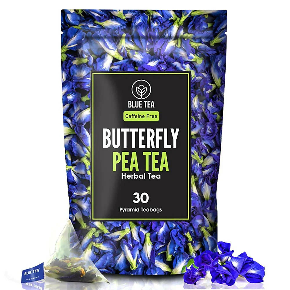Blue Tea Butterfly Pea Herbal Tea Bags | Anti-Oxidant Rich Herbal Flower Based Caffeine Free - No Preservatives | Detox Tea Natural Premium Herbal Tea