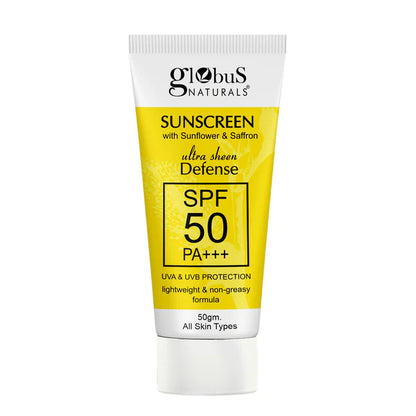 Globus Naturals Sunscreen with Ultra Sheen Defense - 50 gm