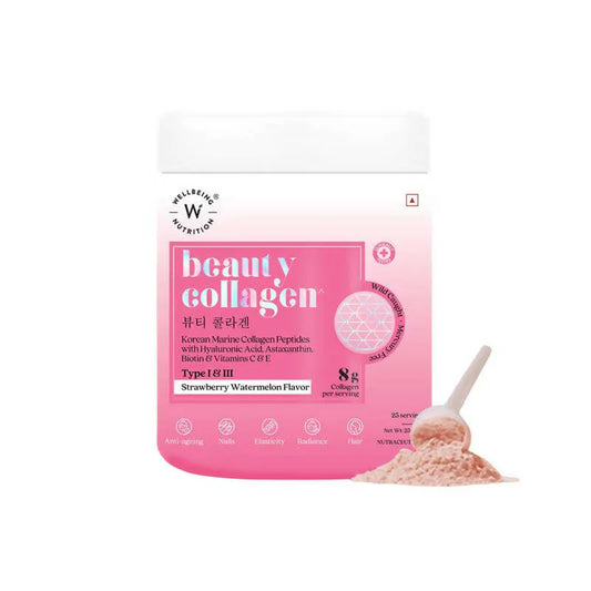 Wellbeing Nutrition Beauty Korean Marine Collagen Peptides - Strawberry & Watermelon