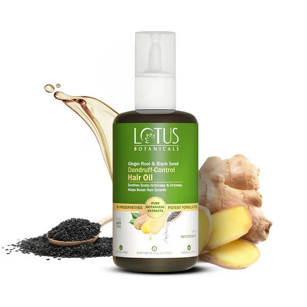 Lotus Botanicals Ginger Root & Black Seed Dandruff Control Hair Oil - 100 ml